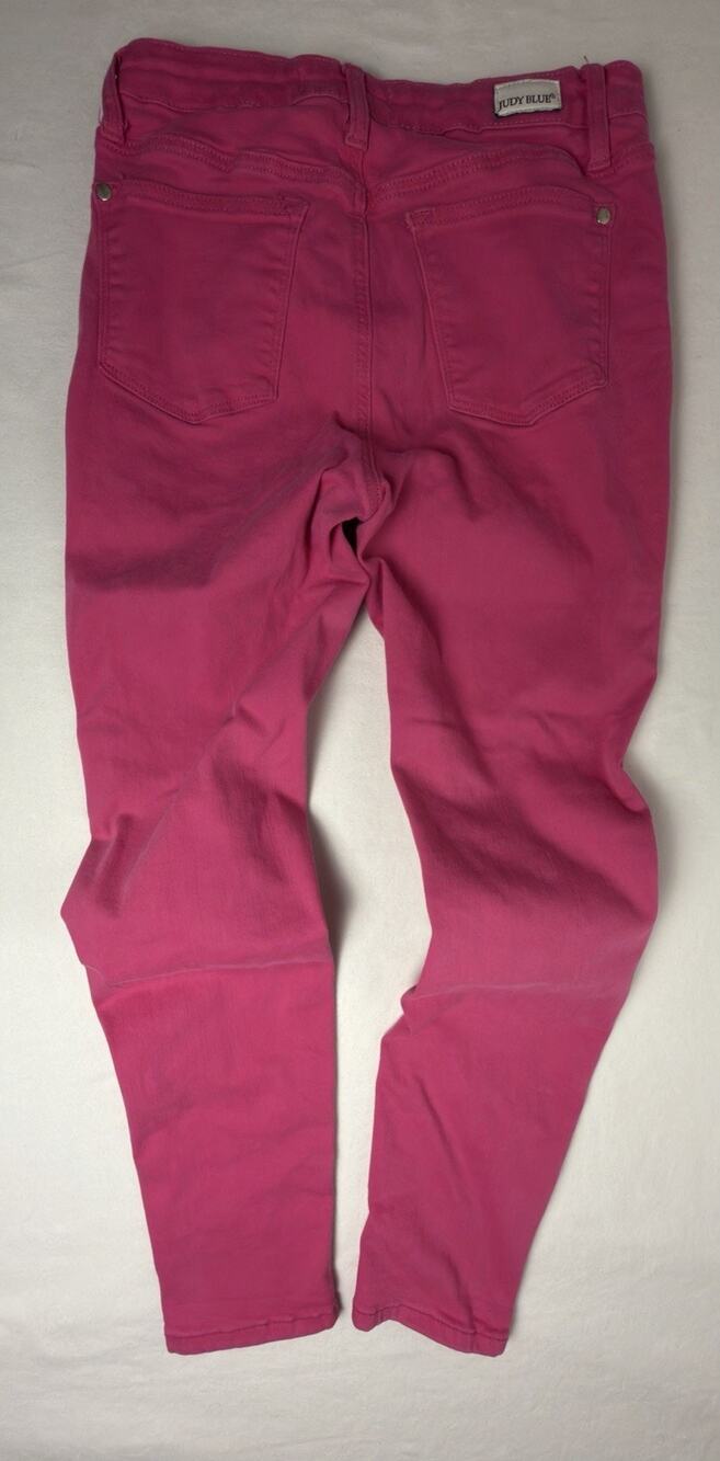 Judy Blue Womens 7/28 Hot Pink Stretch Skinny Jeans Mid Rise Colored Denim